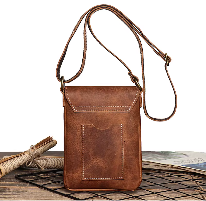 Poudres de téléphone portable en cuir véritable avec sangle initiée, petit sac à bandoulière, sac à bandoulière pour l'extérieur, hommes et femmes, mode