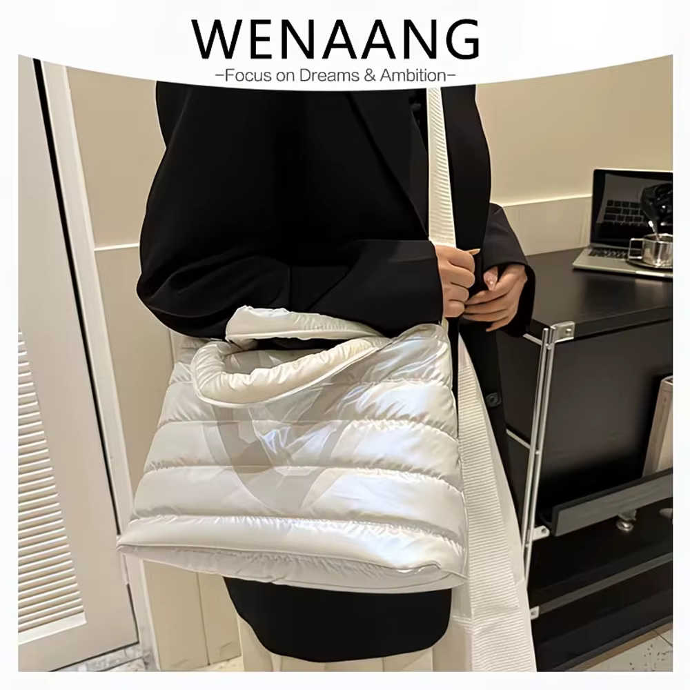 Sac à bandoulière pour femme, tendance et décontracté, sac à bandoulière matelassé minimaliste de couleur unie, sac à main multi-poches en PU avec fermeture éclair, sac à bandoulière pour femme automn