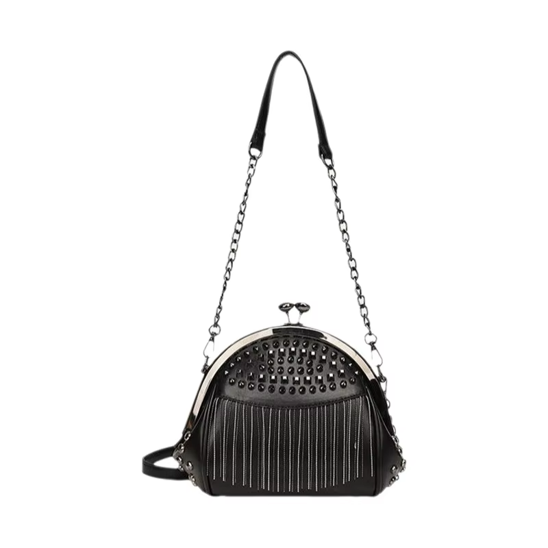 Sac à bandoulière à franges et pompons