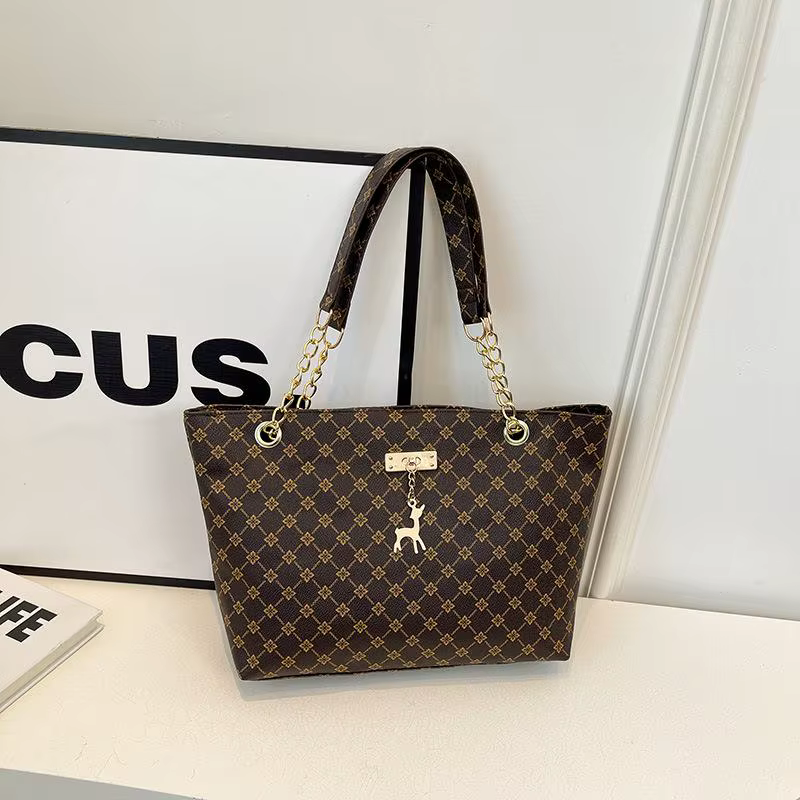 Sac fourre-tout rétro à monogramme