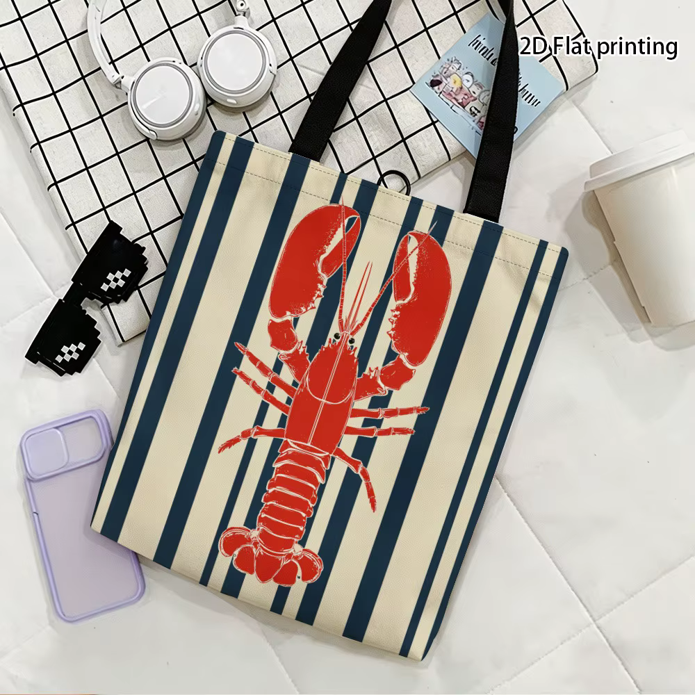 Sac fourre-tout tendance avec illustration de rayures de homard rouge