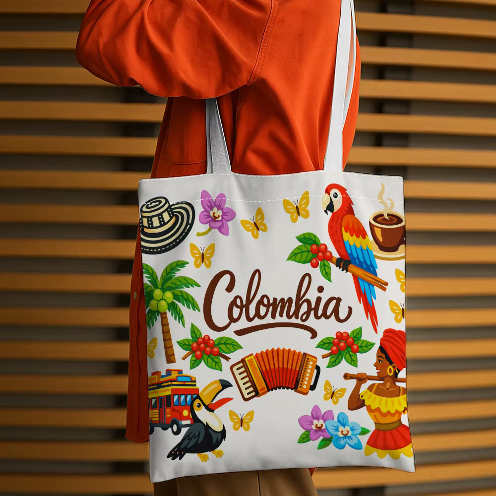 Sac fourre-tout imprimé avec éléments culturels de la Colombie