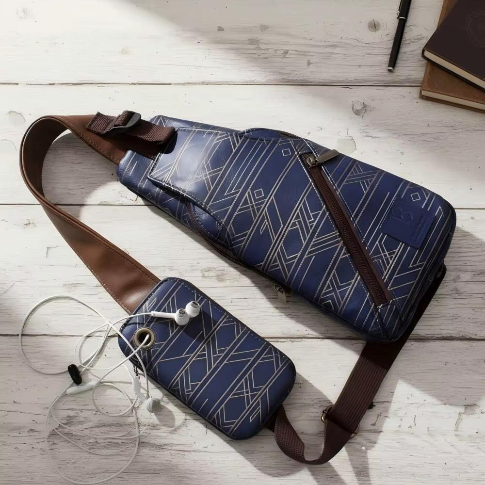 Sac à bandoulière avec poche pour téléphone sur sangle