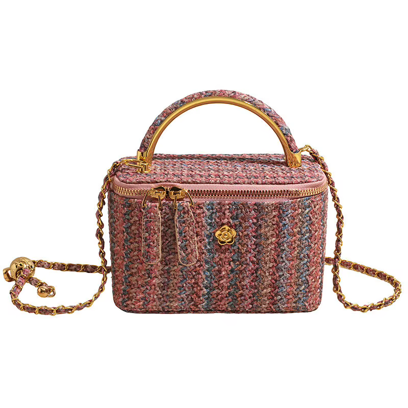 Sac à bandoulière mini en paille tressée pour femme
