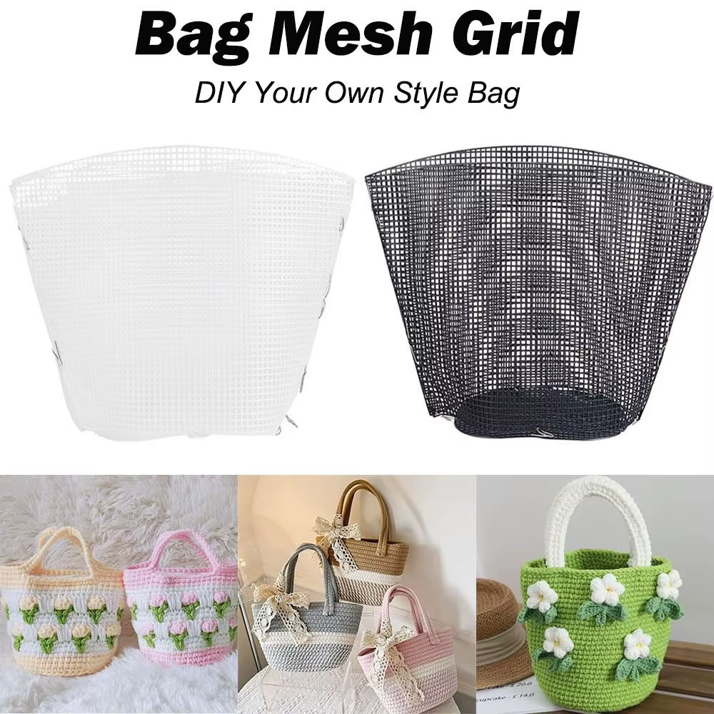 Accessoires pour sacs à main : Tissu maillé en plastique durable noir et blanc