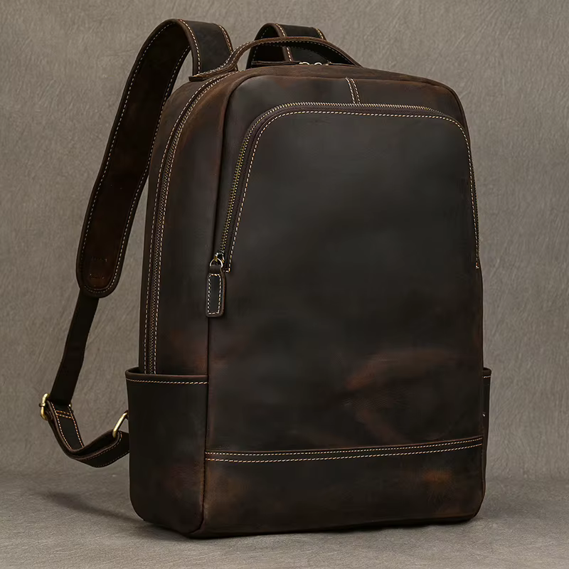 2025 nouveauté sac à dos en cuir ordinateur sac à dos 15.6 pouces pochette d'ordinateur pour hommes sacs de voyage