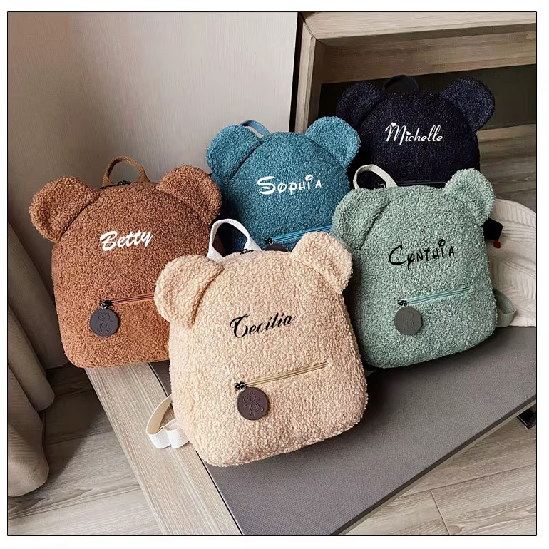 Sac à dos personnalisé à motif d'ours pour femmes et filles