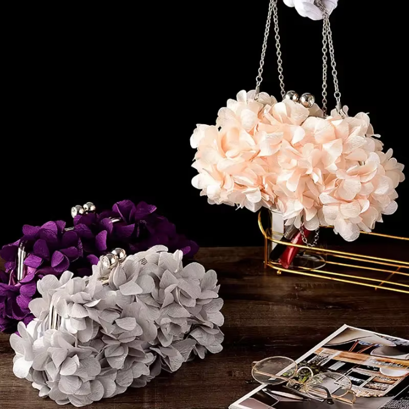 Pochette florale pour robe de mariée pour femme