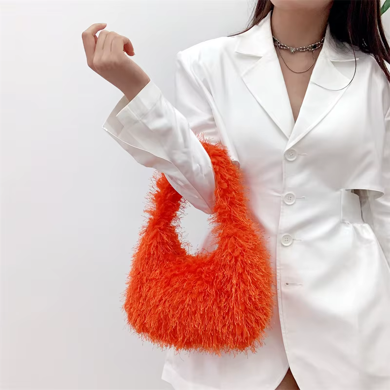 Sac à Main en Fausse Fourrure pour Femme