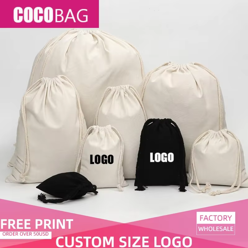 Sac en toile de coton avec logo personnalisé