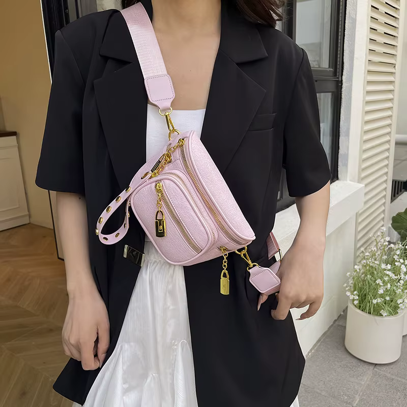 Sac bandoulière multi-couches zippé tendance