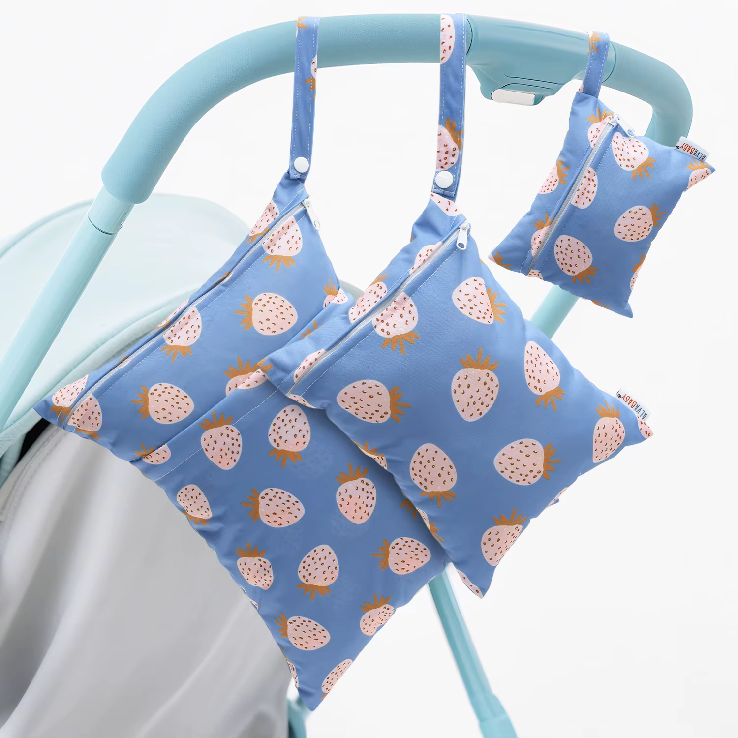 ALVABABY 3 pièces sac sec et humide pour couches portables imperméable réutilisable avec poche zippée