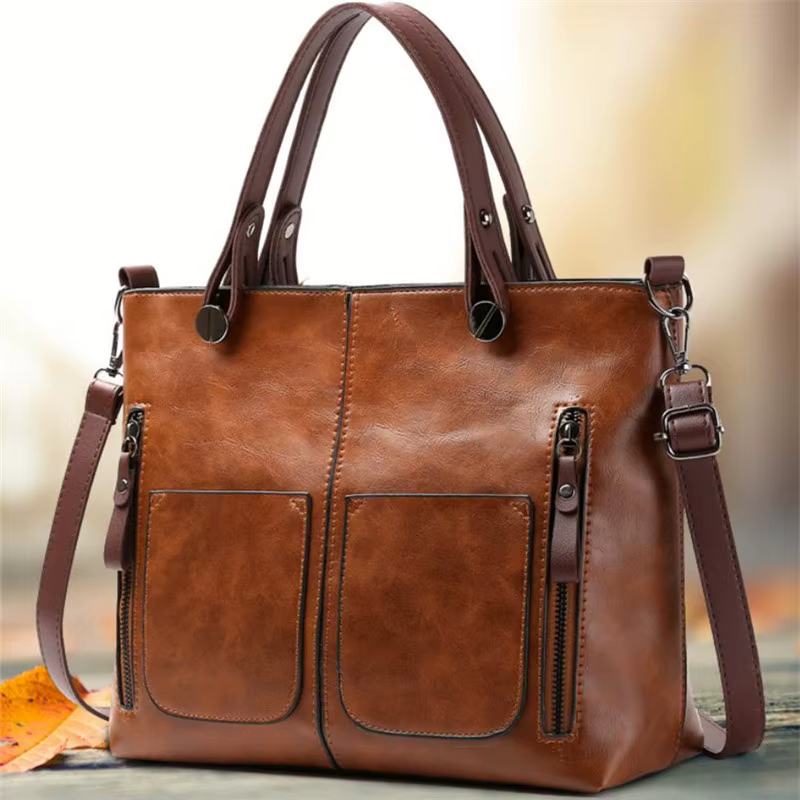 Sac à main en cuir rétro Europe America