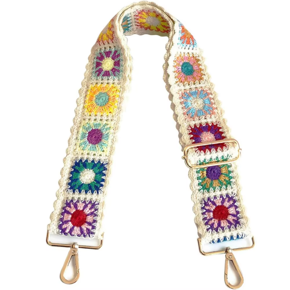 Nouvelle mode Crochet fleur sac sangle large réglable sac à bandoulière