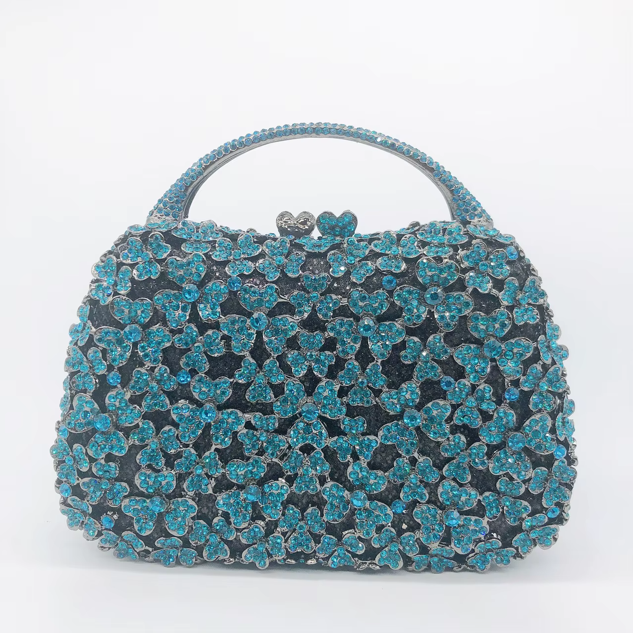 Petit sac ovale de couleur unie ouvert en or