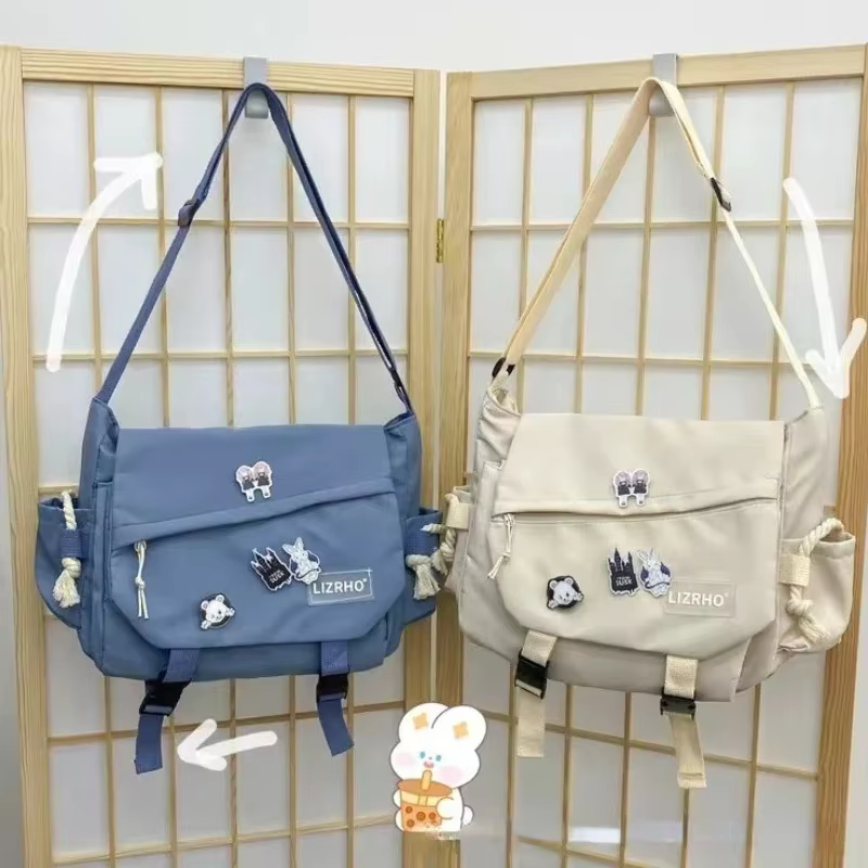 Sac messager sacs à main japonais école coréenne unique épaule fille étudiant Hong Kong Style rétro grande capacité postier femmes
