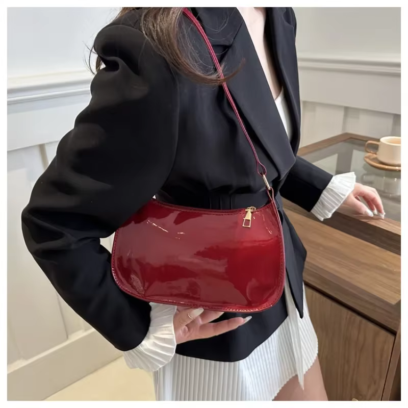 Sac à bandoulière de couleur unie pour femmes