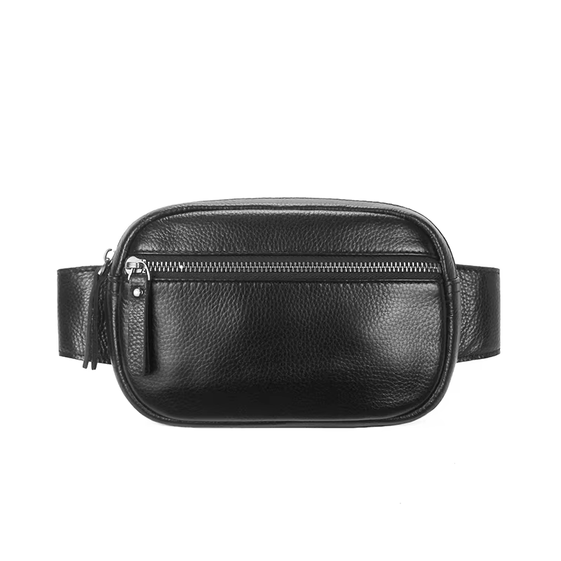 Sac banane en cuir véritable pour hommes et femmes