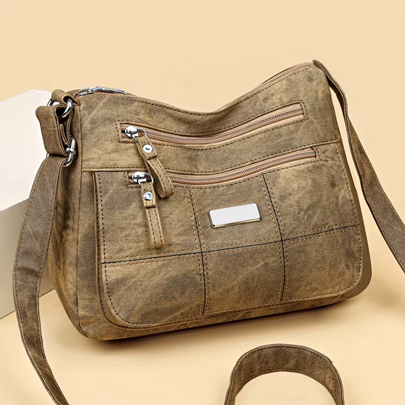 Sac à bandoulière Hobo élégant à motif quadrillé rétro