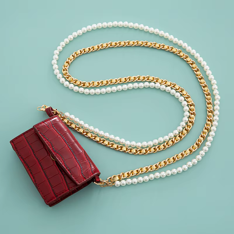 Ensemble de sac à main en similicuir et perles pour femme