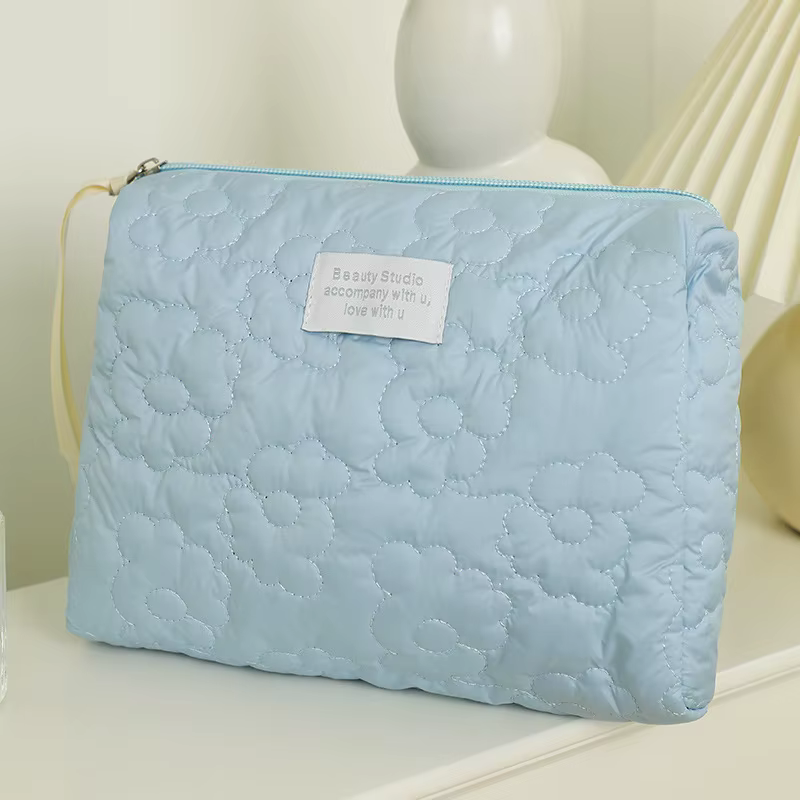 Nouveau motif de fleur femmes trousse de maquillage articles de toilette organisateur de cosmétiques sac à fermeture