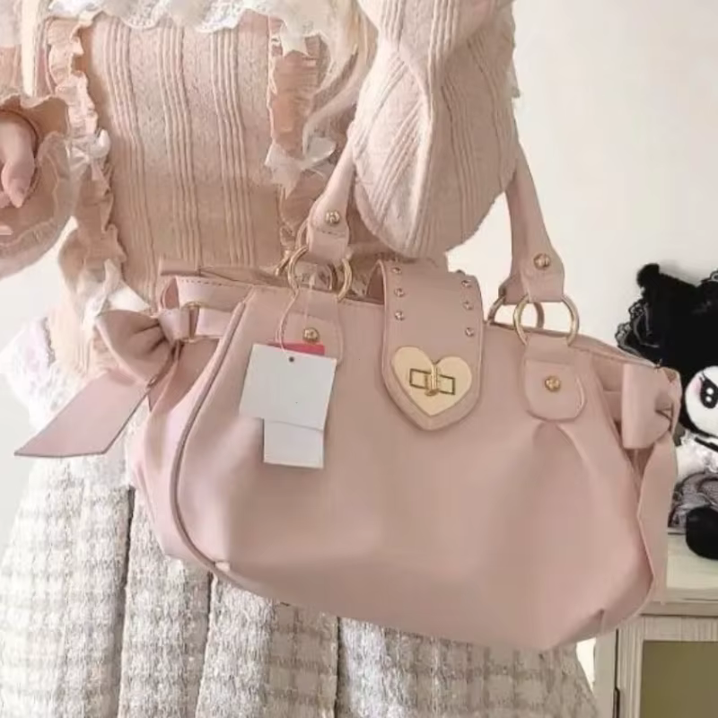 Harajuku Bow rose sac à main sac