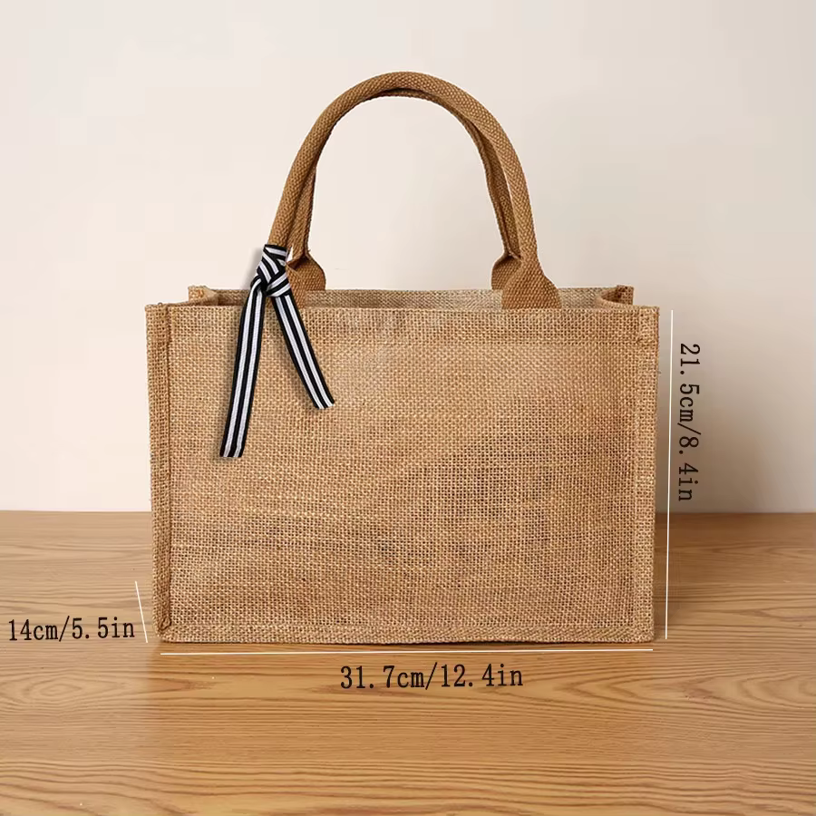 Nouveau sac fourre-tout en lin grande capacité sac