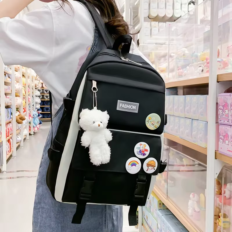 5 pièces Kit sac à dos femme mode dame haute capacité étanche collège