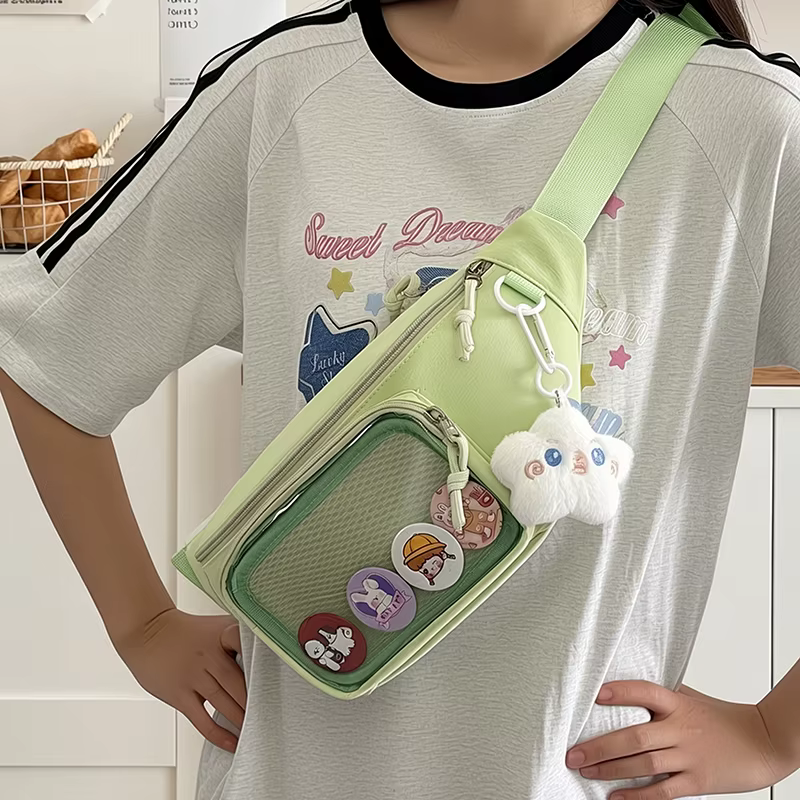 Nouveau mignon Kawaii Ulzzang Ita sac pour filles sport Simple sac à bandoulière pour femmes en plein air cyclisme poitrine sac sac sac à dos décontracté