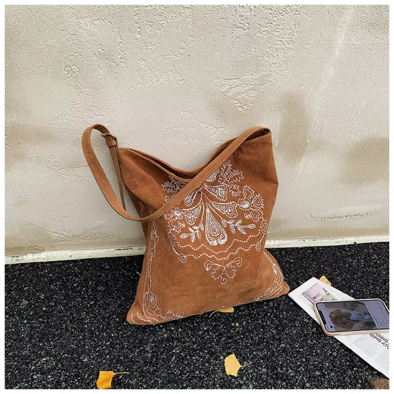 Sacs à main ethniques à motif Faux daim pour femmes
