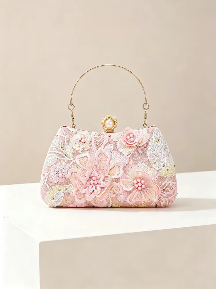 Pochette de soirée de luxe perlée pour femme