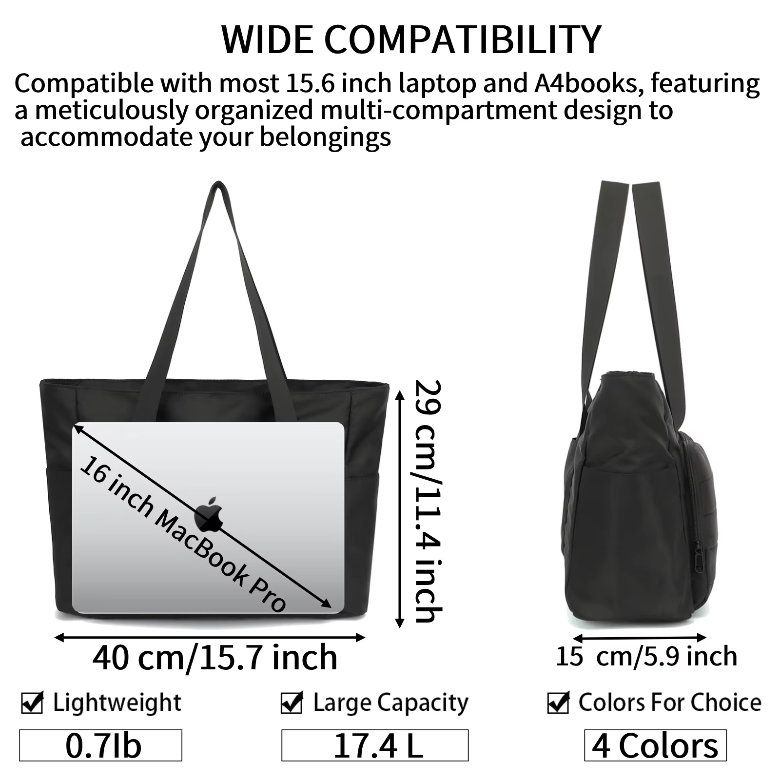 Sac fourre-tout pour ordinateur portable 15
