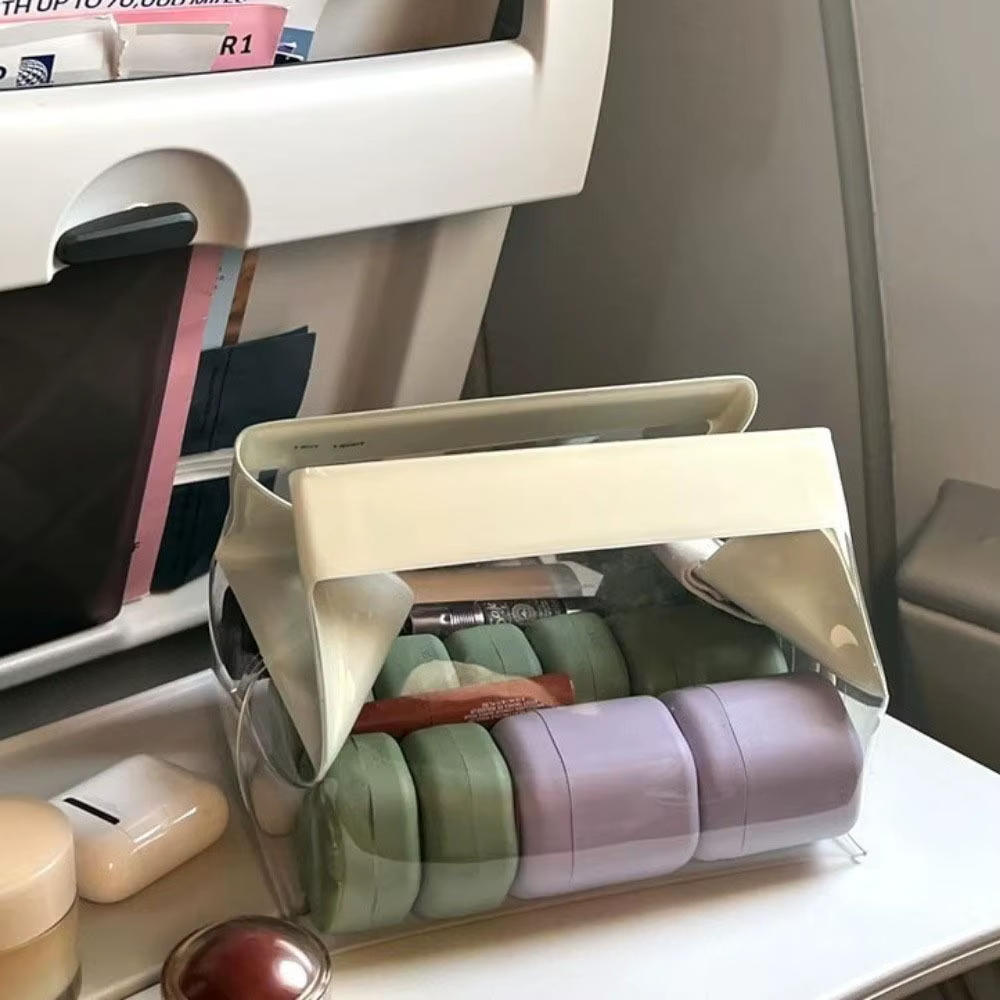 Sacs de toilette transparents à fermeture magnétique