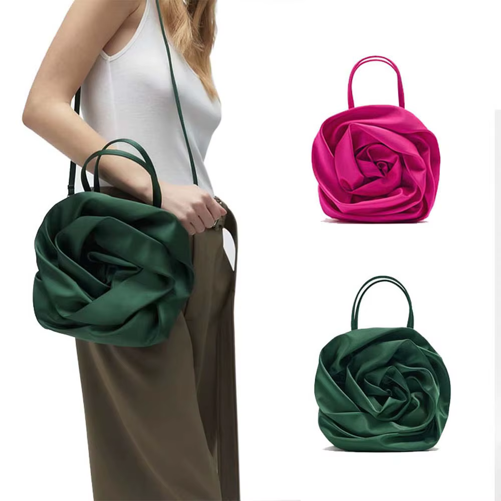 Sac à main rose plissé pour femme