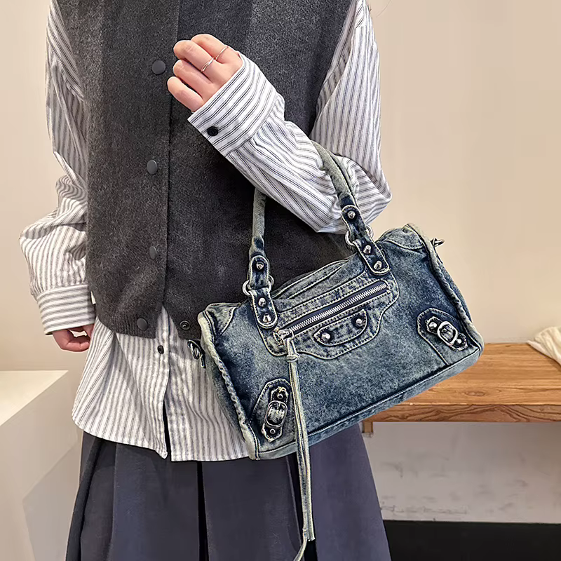 Sac à main en jean vintage de haute qualité pour femme