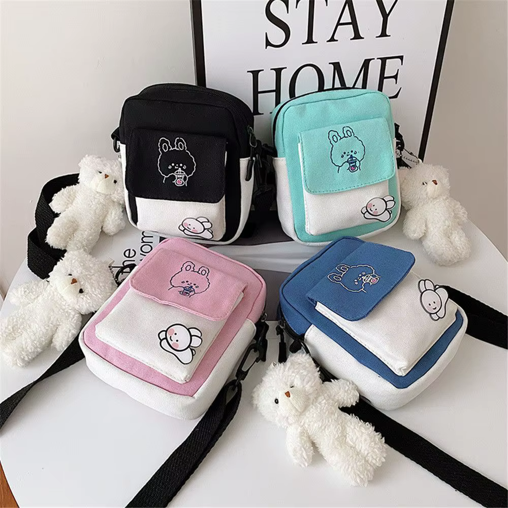 Mode toile messager sacs à main mignon