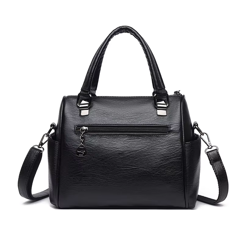 Sac fourre-tout Vintage en cuir PU solide pour femmes
