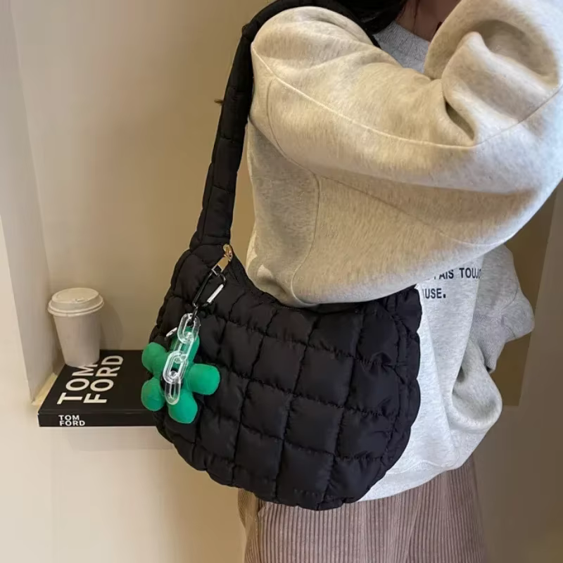 Sac pour femmes Version coréenne doux Girly Style sac à bandoulière mode décontracté bulle boulette sac pli nuage sacs