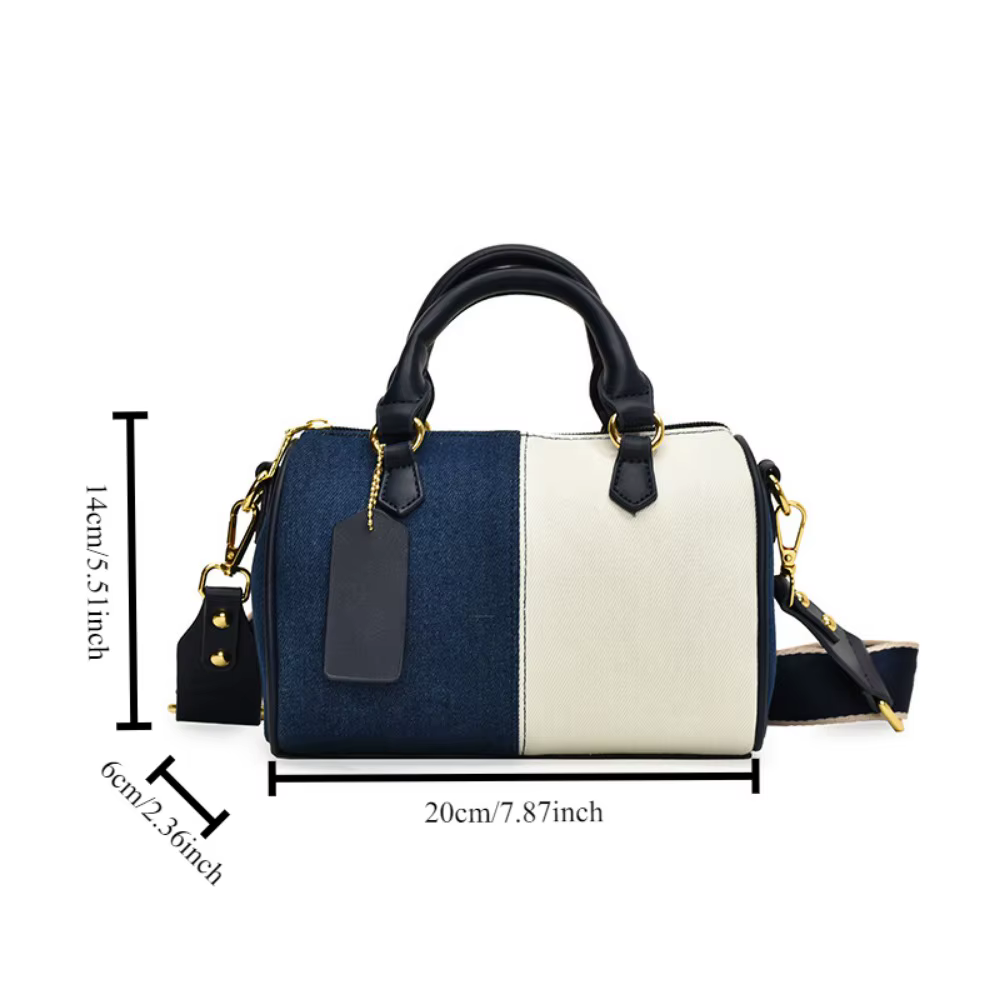 Patchwork Colorblock Mini sacs à main pour femmes Denim épaule