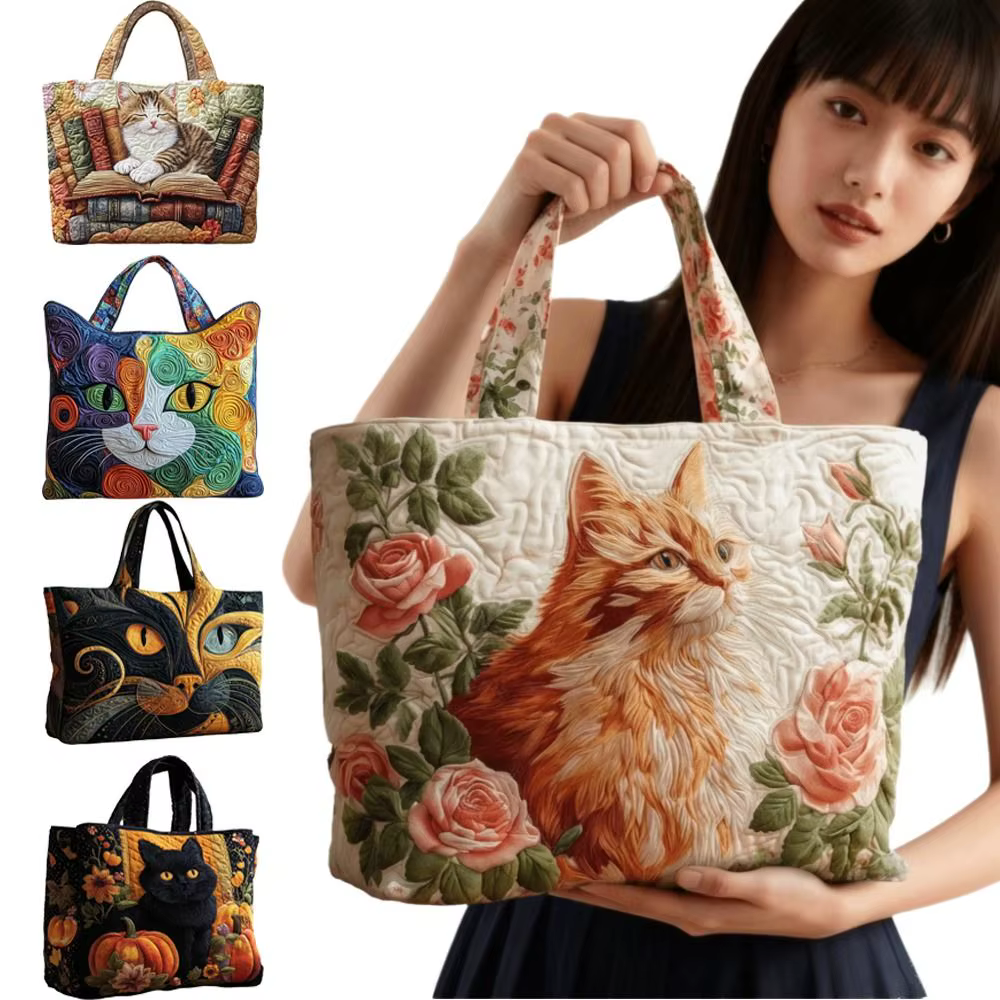 Sac fourre-tout pour femmes à motifs de chats