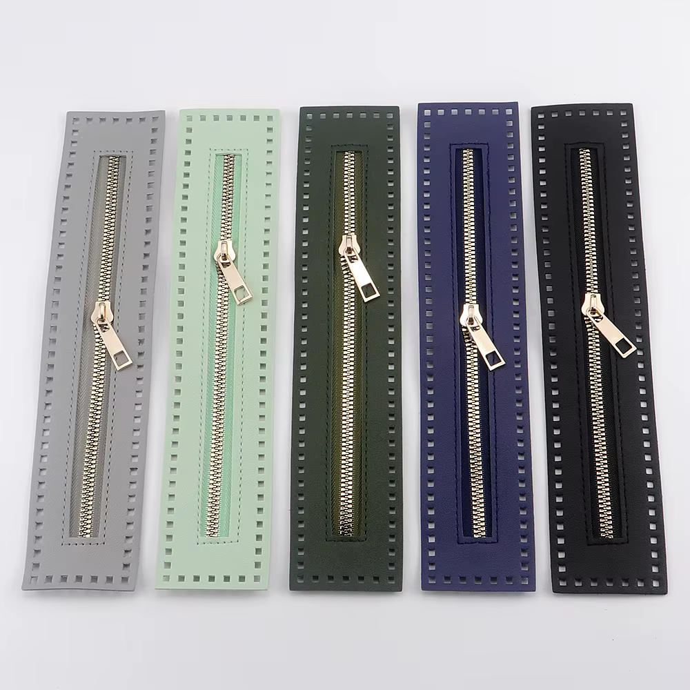 Lot de 5 sangles à fermeture éclair de 27 cm avec trou de couture
