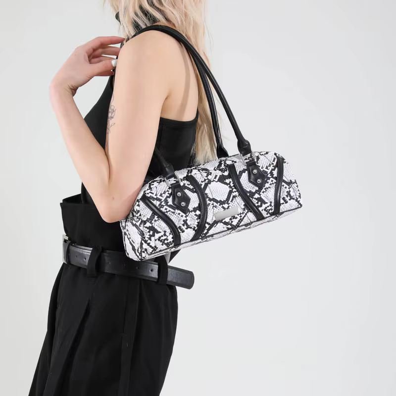 Sacs à bandoulière carrés en PU motif serpent
