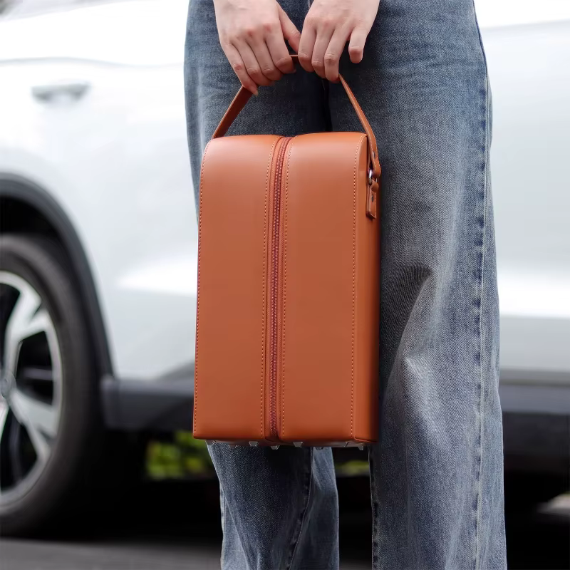 Sac cadeau élégant, fourre-tout à double fermeture éclair pour bouteille