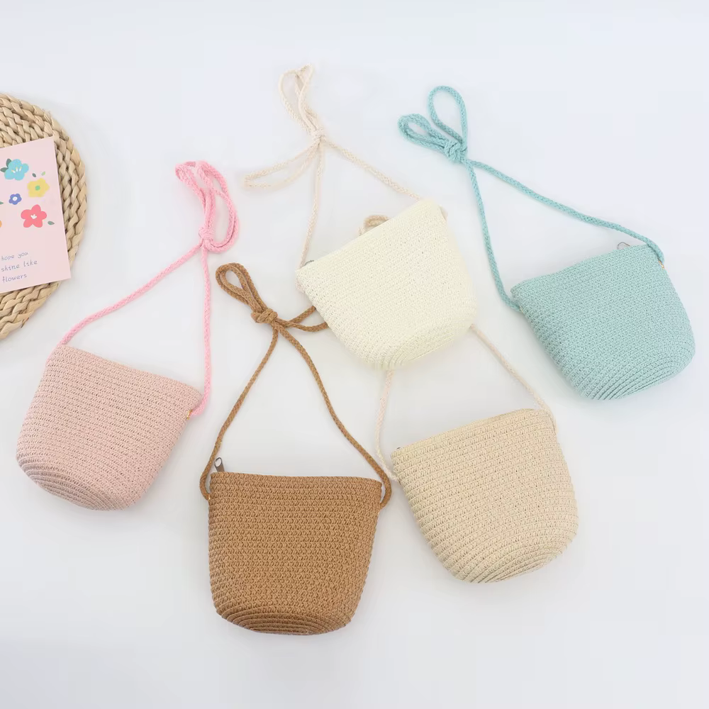 Mini sac à main en paille pour enfants