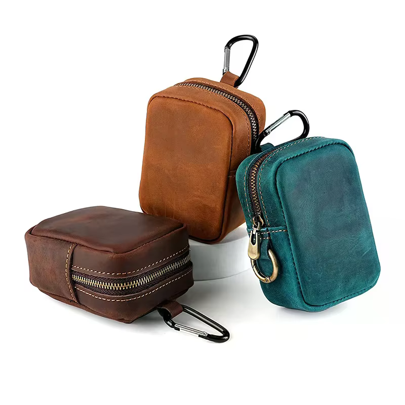 Sac en cuir avec fermeture éclair