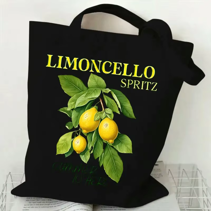 Sac fourre-tout en toile La Dolce Vita au citron