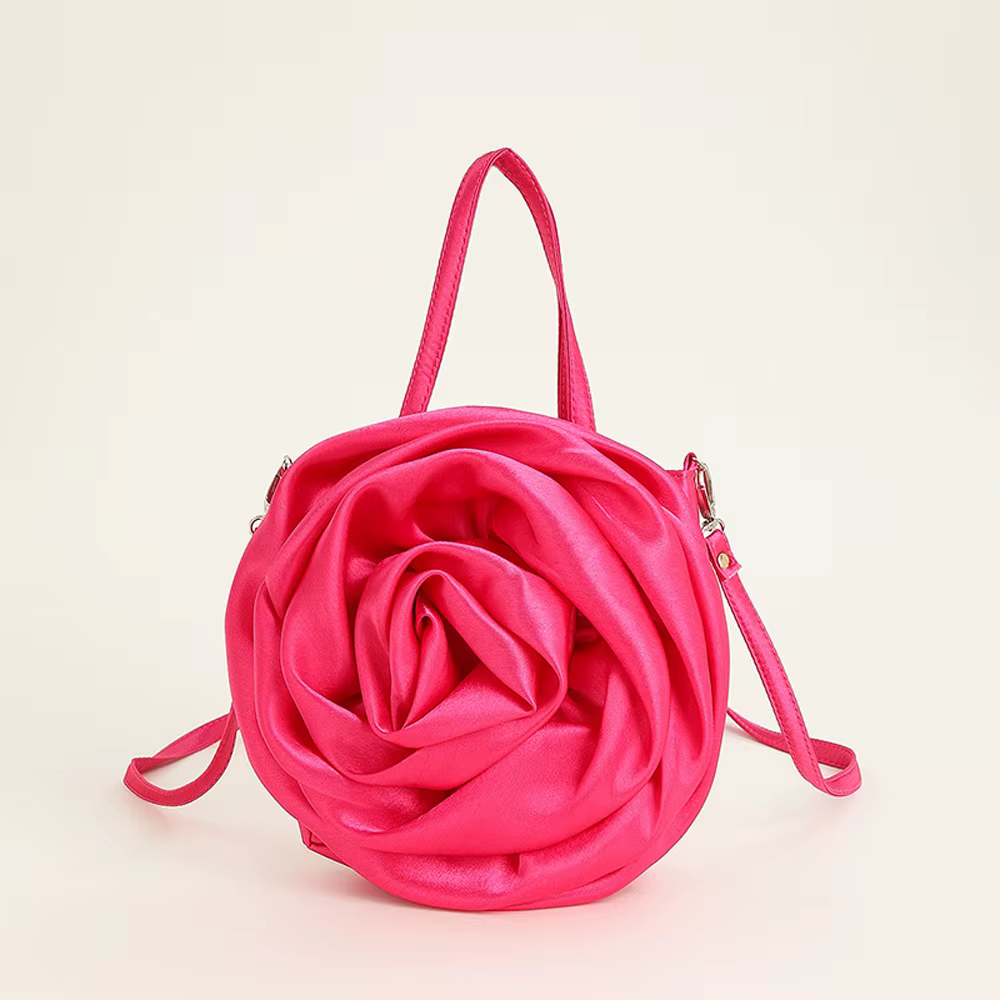 Sac à main rose plissé pour femme