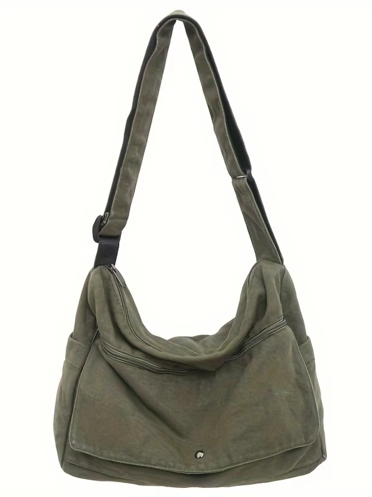 Sac Hobo à bandoulière en toile de grande capacité 4 couleurs – Écharpe durable