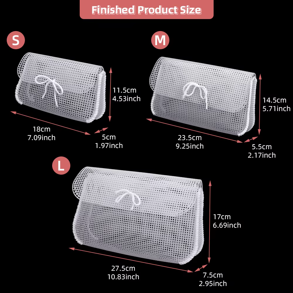 Lot de 6 grilles en plastique blanches pour le crochet et le tricot