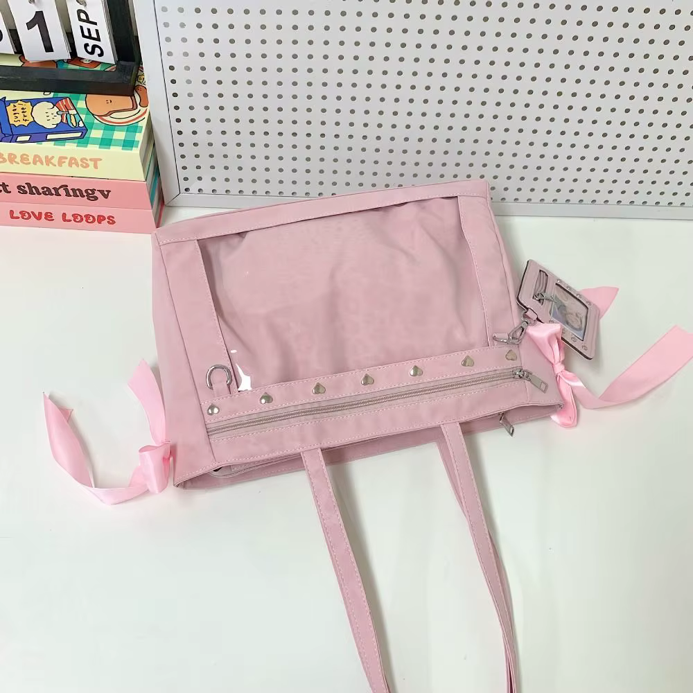 Sac à main Harajuku Y2K Ulzzang Ita Bag avec nœuds et rivets